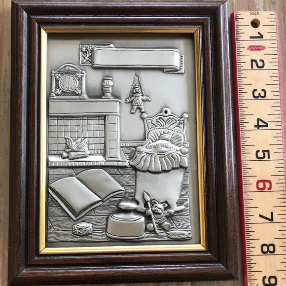 New Engravable Pewter Framed Baby Birth Announcement Wall Hanging 7x9" - Picture 4 of 6